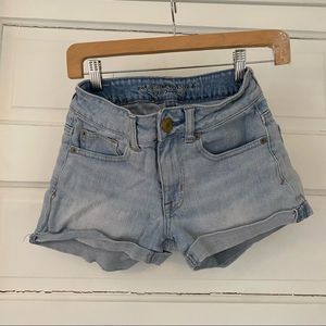 american eagle outfitters light wash stretch jean shorts